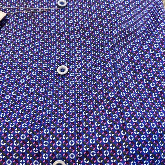 Nicoby Blue Print Button Down Shirt Men's Size Large NWT - Picture 6 of 8